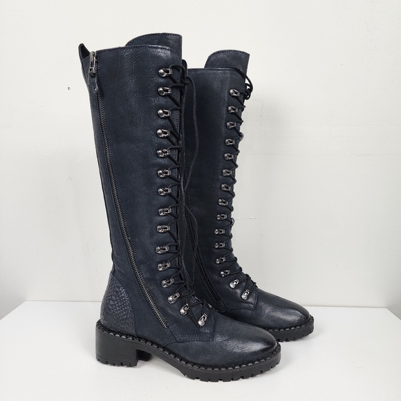 Vintage Foundry Co Blue Lace Up Boots with Chunky Heel, Size 8, New Nwob - Picture 4 of 8